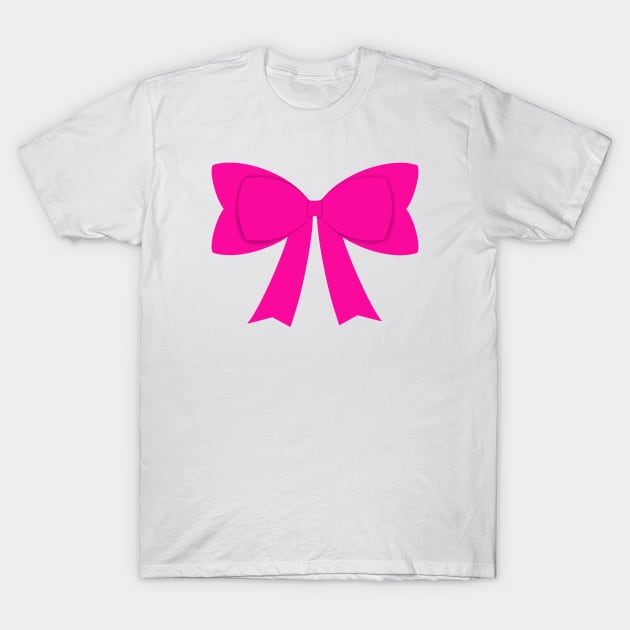 Pink bow on white T-Shirt by tothemoons